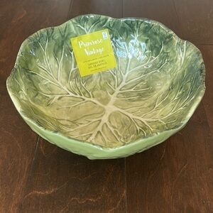 New Cabbage Print Melamine Salad Serving Bowl 10” Easter Spring